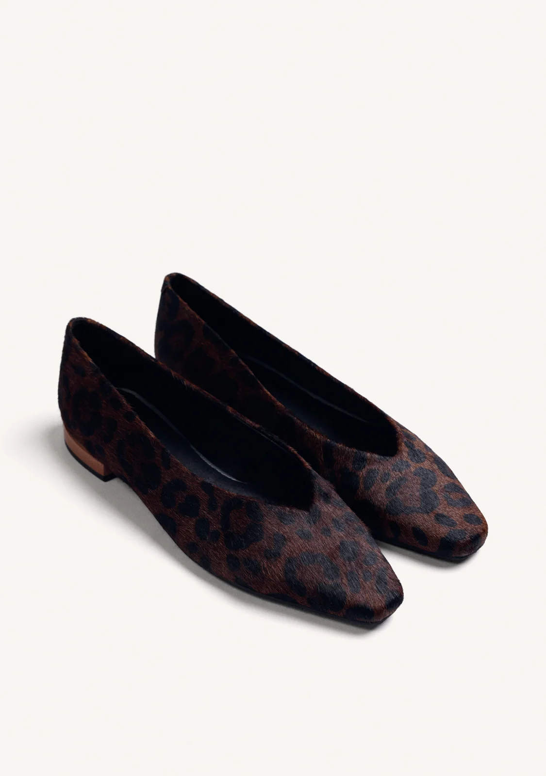 GIOSEPPO LEATHER ANIMAL PRINT BALLET FLATS