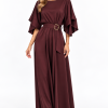 ANASTASIA+ME MAXI SATIN DRESS WITH DRAMATIC LAYERED