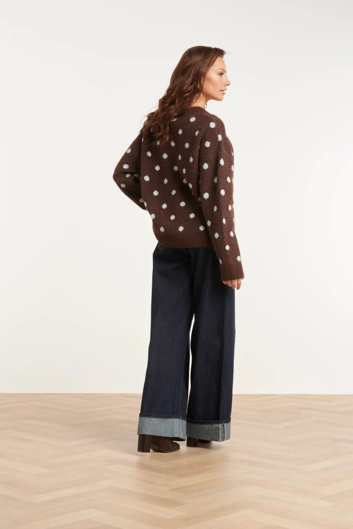 SMASHED LEMON SWEATER WITH POLKA DOT
