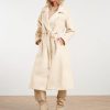 SMASHED LEMON LONG COAT WITH TIE BELT
