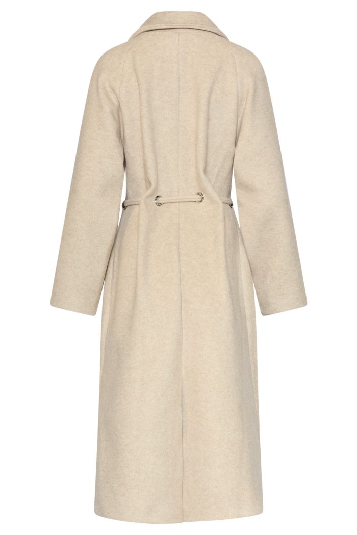 SMASHED LEMON LONG COAT WITH TIE BELT