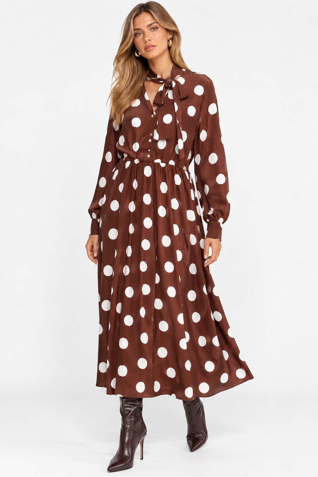 SMASHED LEMON DRESS WITH POLKA DOT