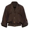 SMASHED LEMON PINSTRIPE CROPPED JACKET