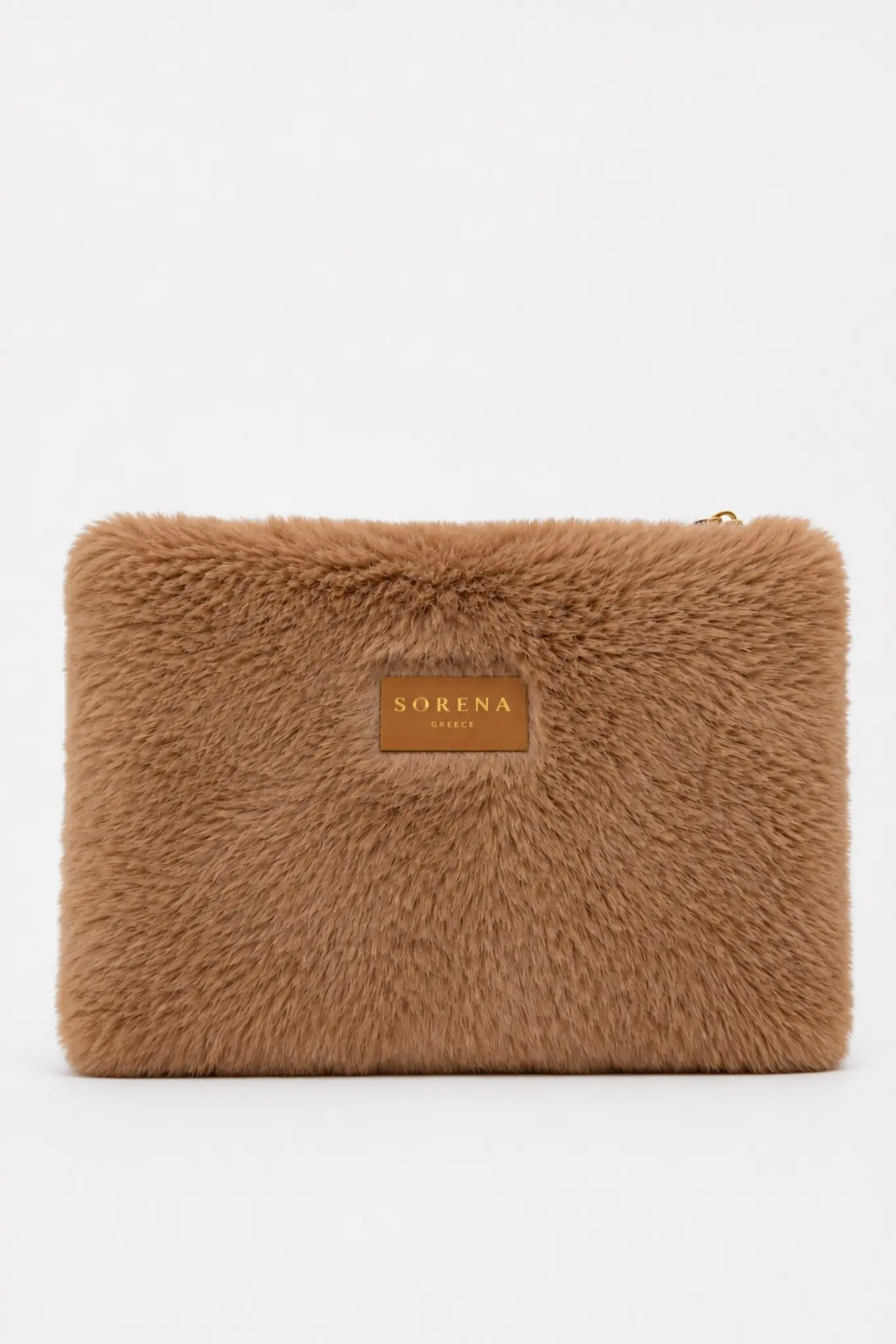 SORENA FUR BROWN CLUTCH