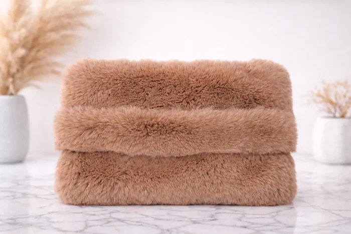 SORENA FUR BROWN CLUTCH