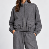 GREY SAK PLEASE JACKET BLACK GREY MELANZE WITH ZIP