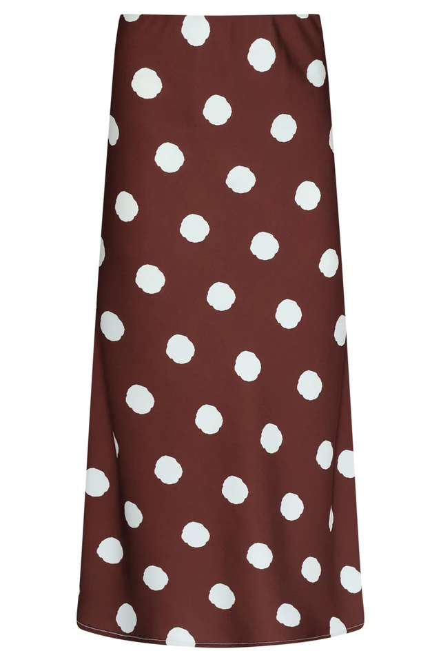 SMASHED LEMON MIDI SKIRT WITH PLAYFUL POLKA DOT PRINT
