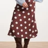 SMASHED LEMON MIDI SKIRT WITH PLAYFUL POLKA DOT PRINT