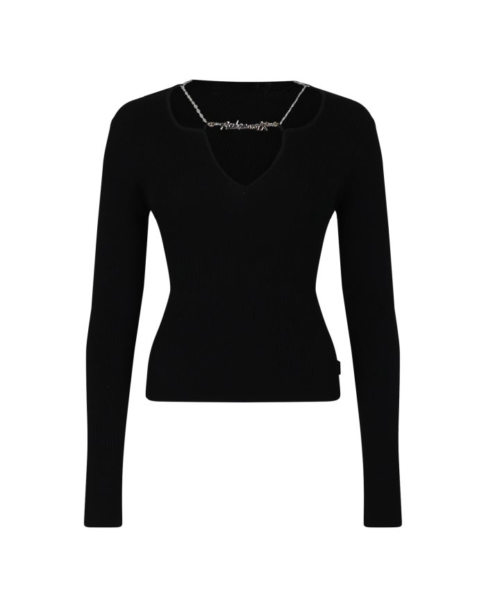 RICHMOND RIBBED SWEATER GOVAR WITH DETACHABLE SILVER NECKLACE