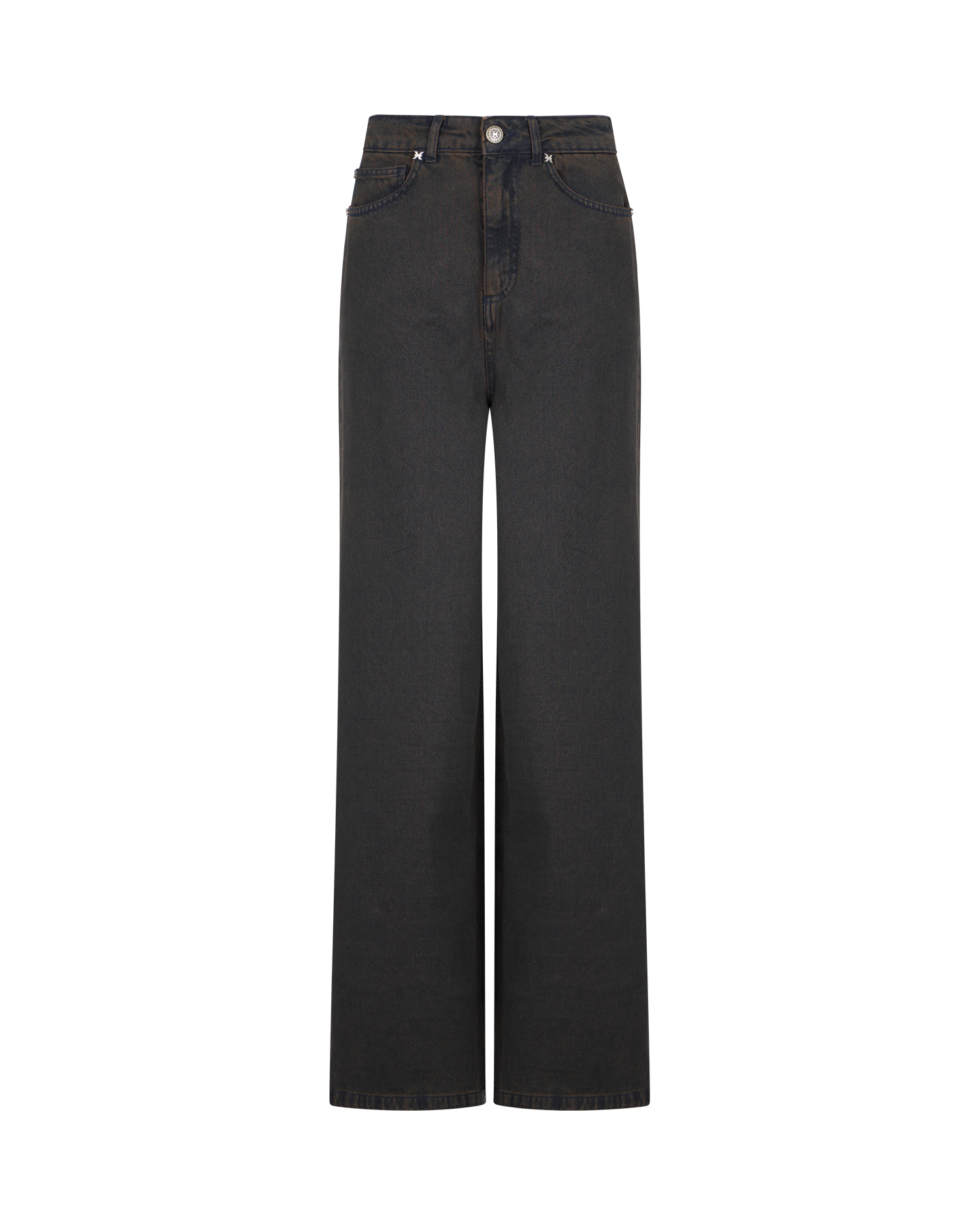 RICHMOND WIDE-LEG MARNEL JEANS WITH CONTRAST  STITCING