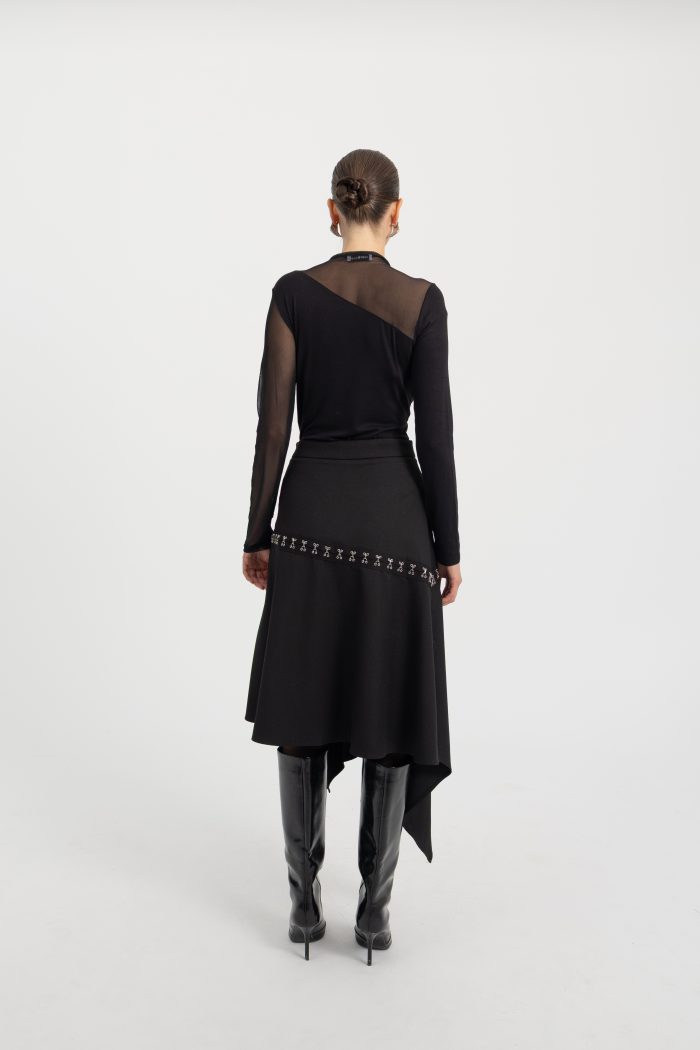 CACHE CACHE SKIRT WITH METALIC DETAILS