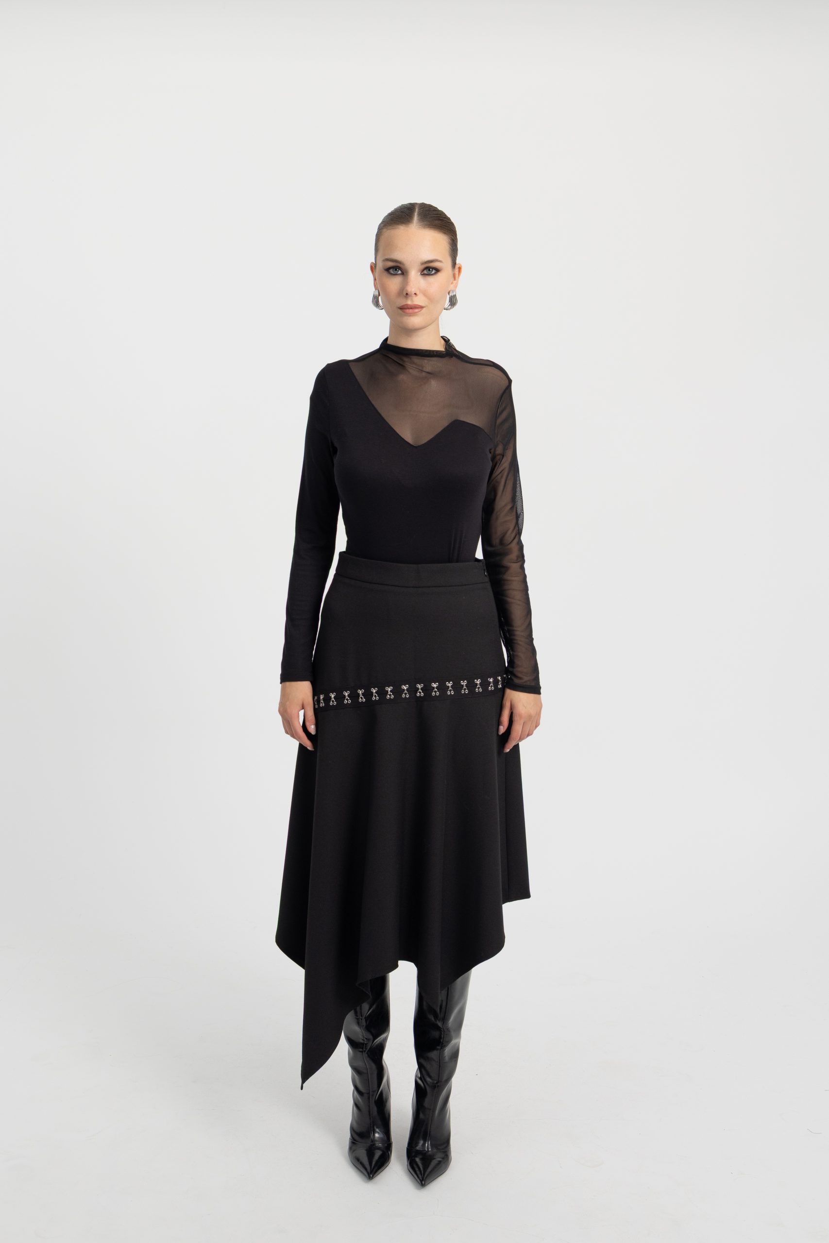 CACHE CACHE SKIRT WITH METALIC DETAILS