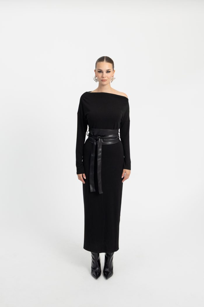 CACHE CACHE DRESS WITH LEATHER BELT