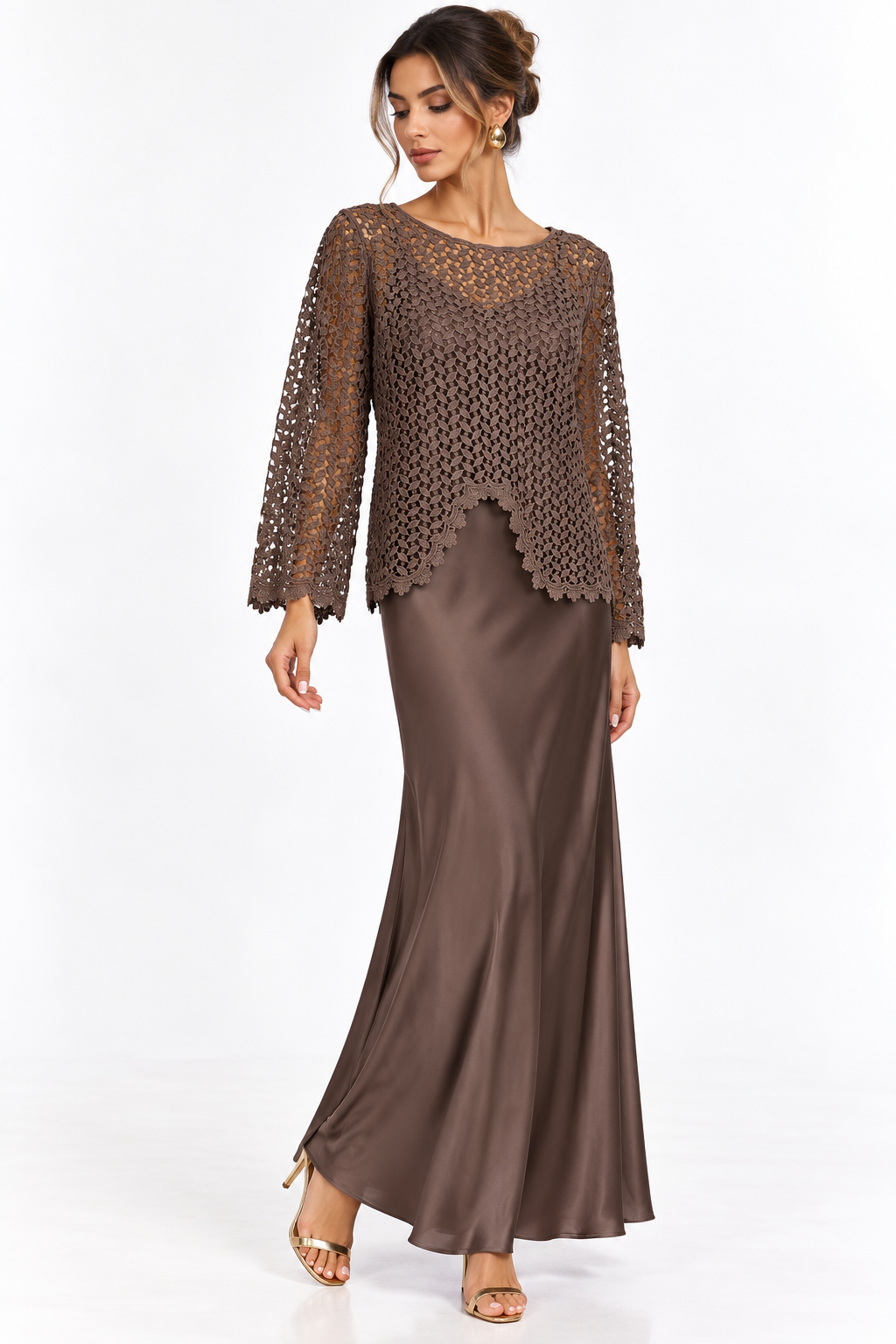ANASTASIA+ME LACE & SATIN DRESS