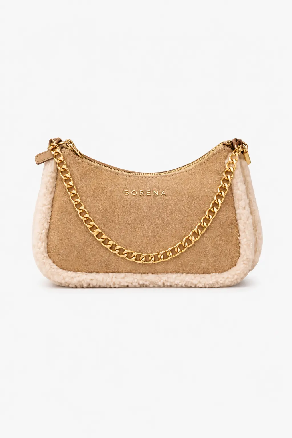 SORENA VALENTINA SUEDE BEIZE CROSSBODY BAG