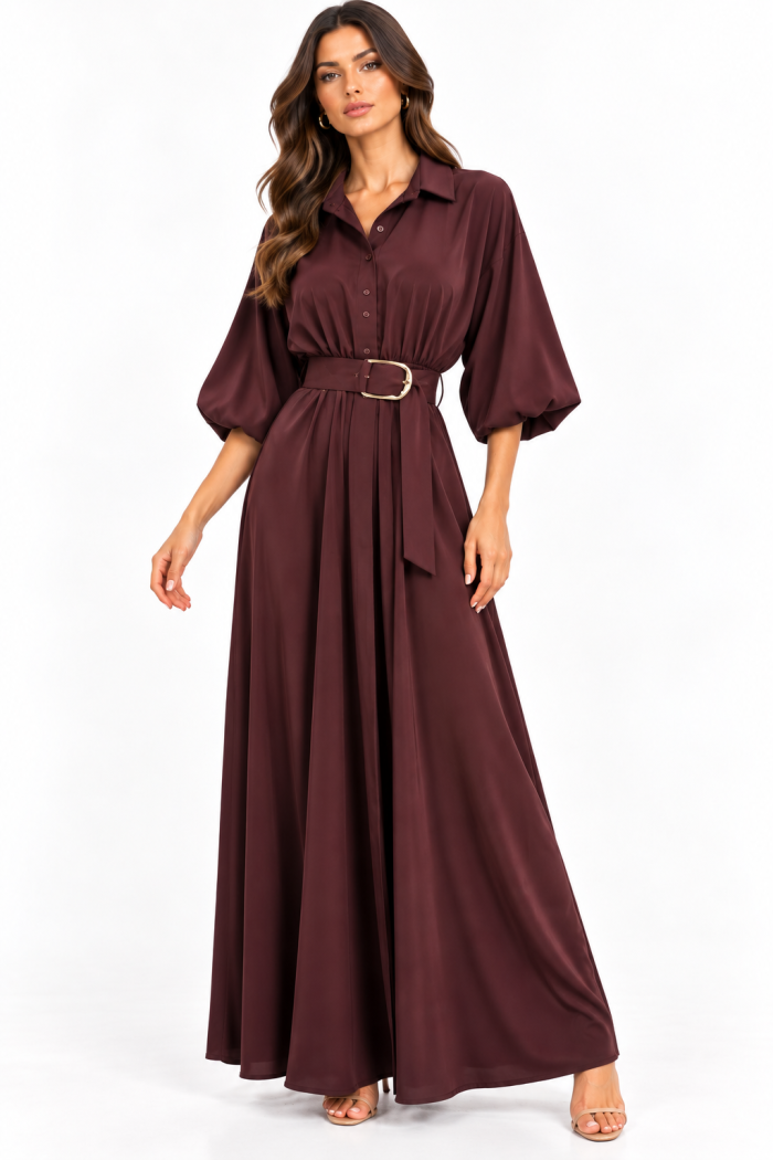 ANASTASIA+ME LUXURY SATIN SHIRT DRESS