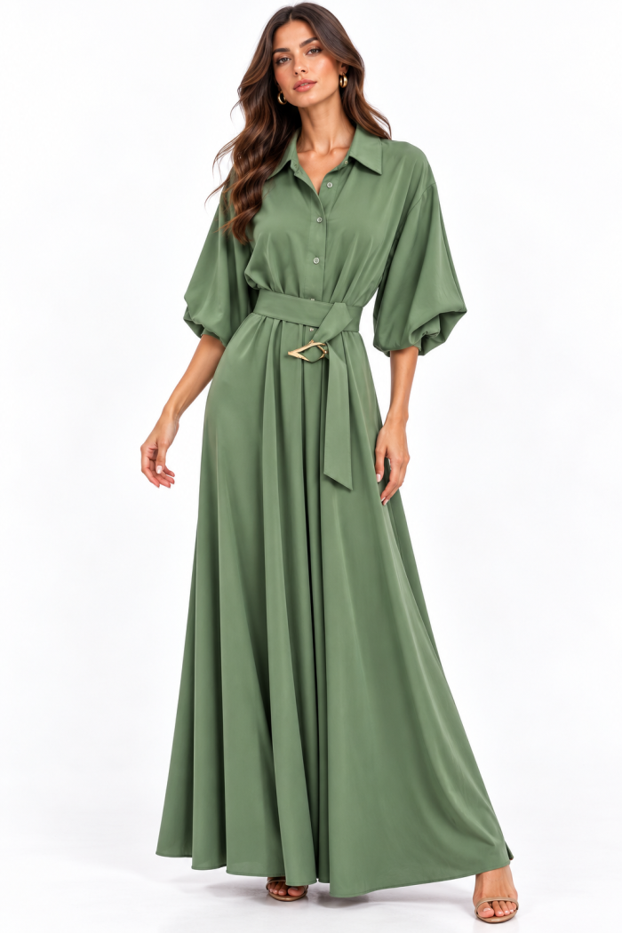 ANASTASIA+ME LUXURY SATIN SHIRT DRESS