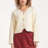 SMASHED LEMON FINE-KNIT CARDIGAN WITH DECORATIVE BUTTONS