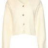 SMASHED LEMON FINE-KNIT CARDIGAN WITH DECORATIVE BUTTONS