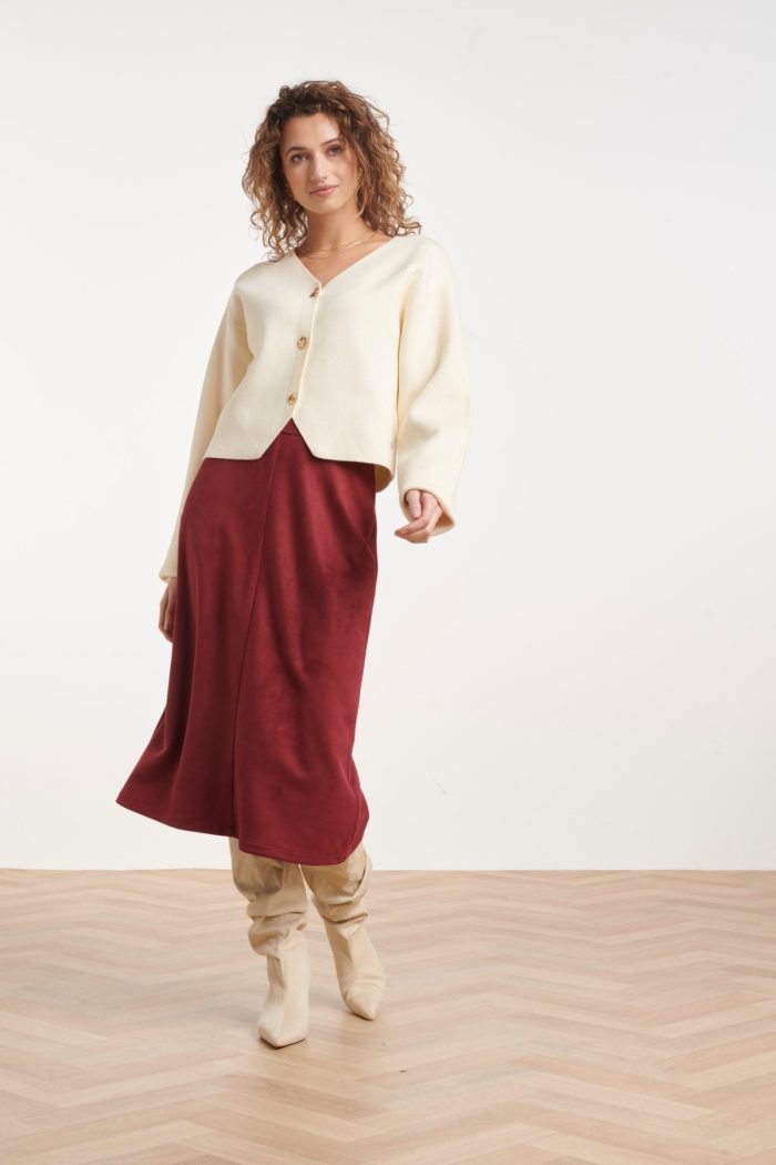 SMASHED LEMON FINE-KNIT CARDIGAN WITH DECORATIVE BUTTONS
