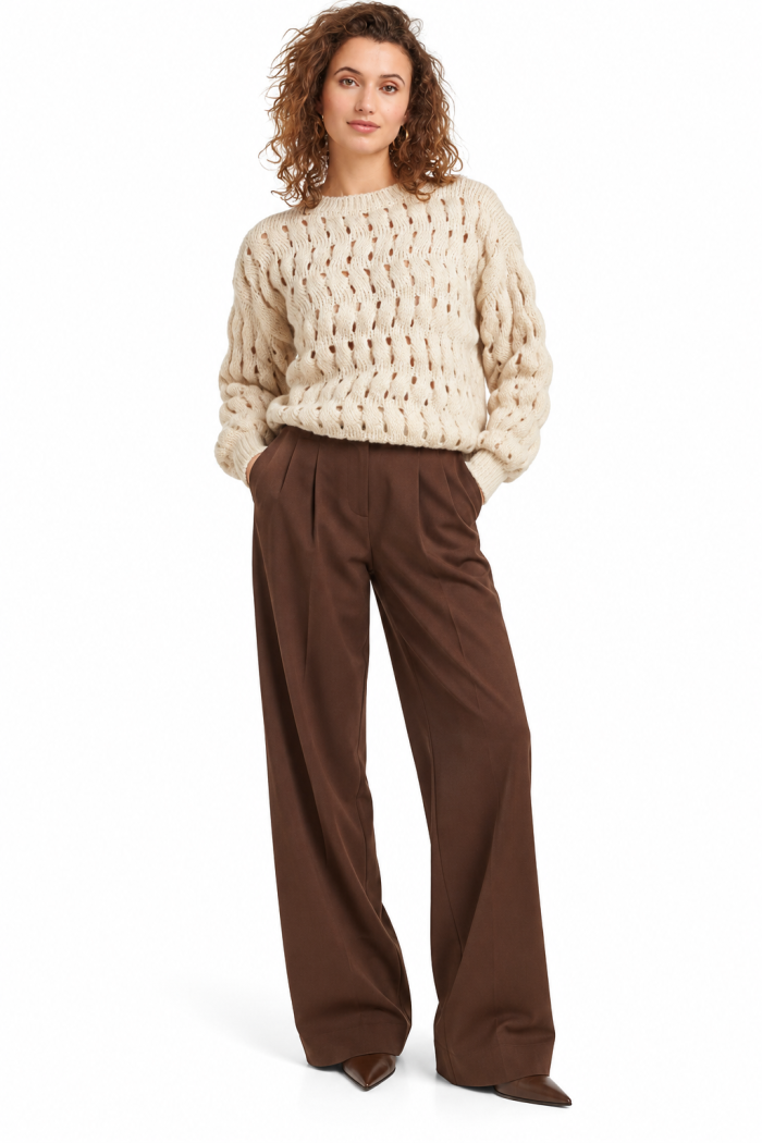 26671 SMASHED LEMON KNITTED OPENWORK SWEATER
