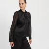 CACHE CACHE SATIN ELEGANT  BOW BLOUSE