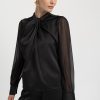 CACHE CACHE SATIN ELEGANT  BOW BLOUSE