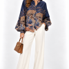 ANASTASIA+ME ANIMAL PRINT SATIN BLOUSE
