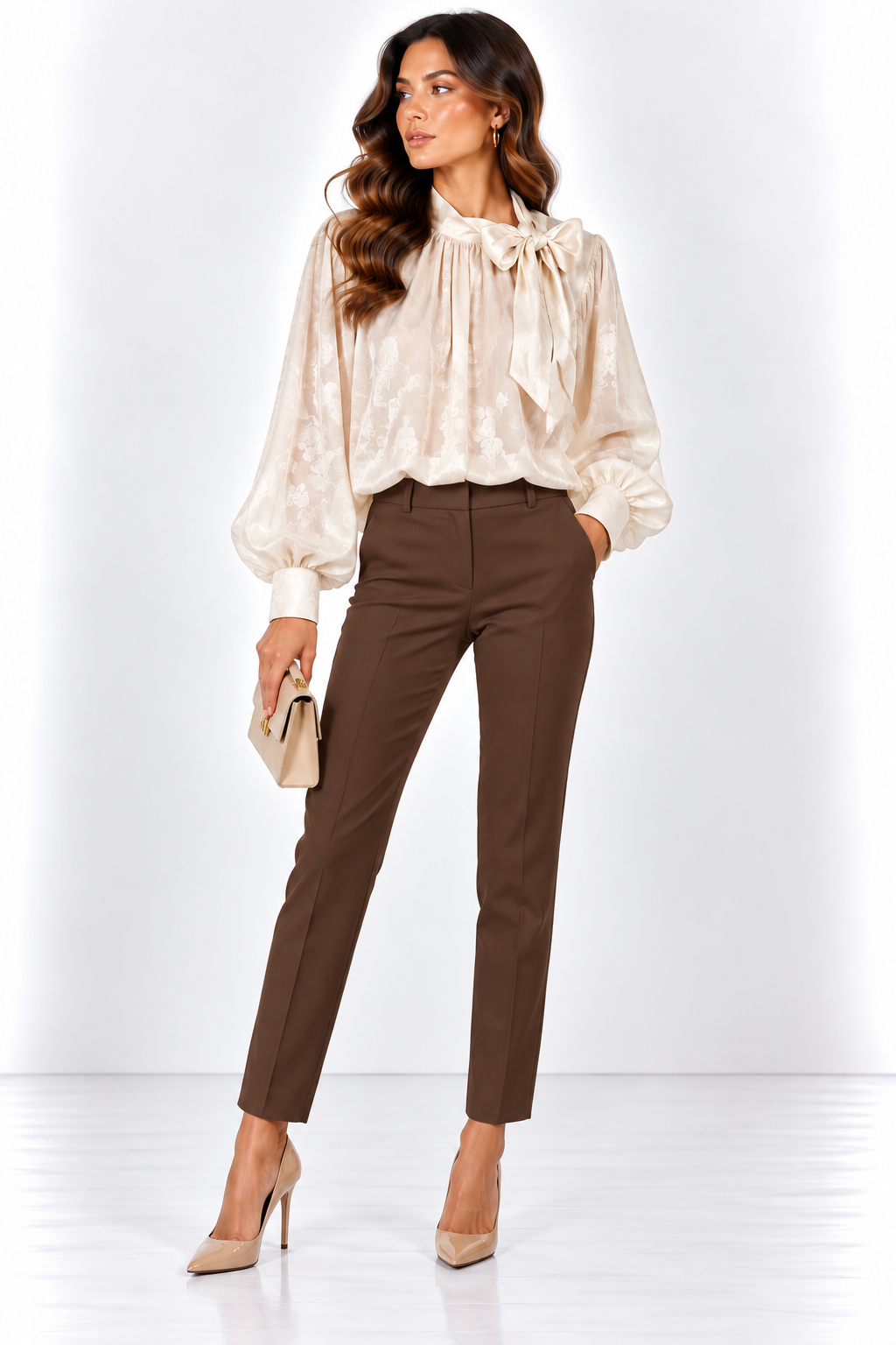 ANASTASIA+ME ELEGANT BOW-NECK BLOUSE
