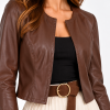 ANASTASIA+ME CROPPED LEATHER JACKET