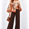 ANASTASIA+ME ANIMAL PRINT SATIN BLOUSE