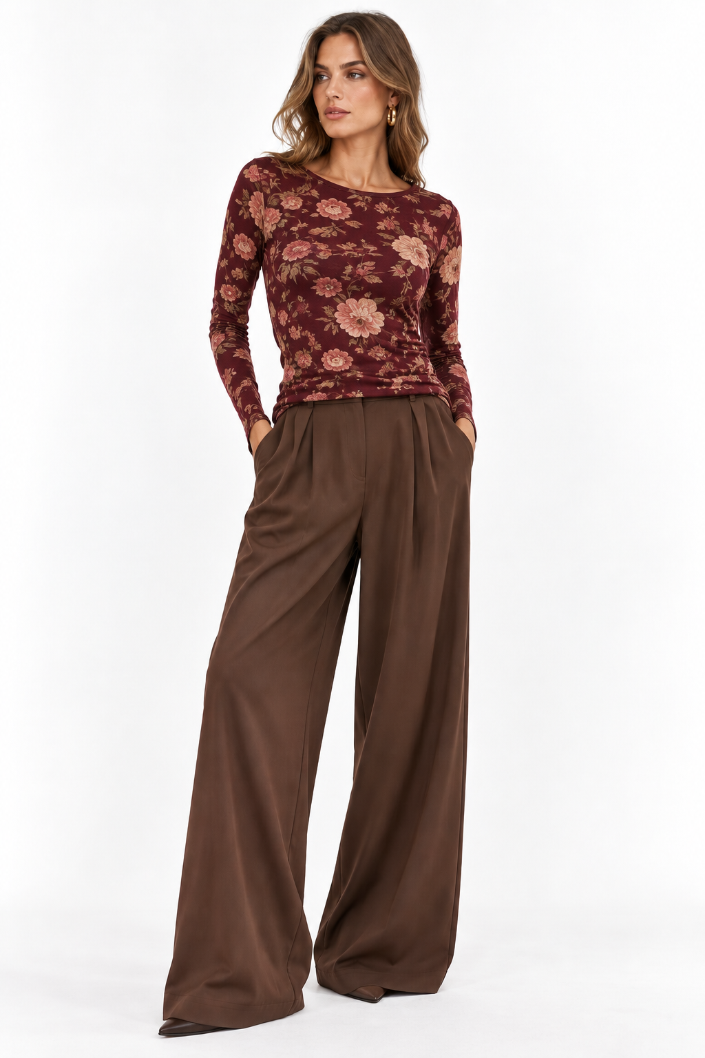 CASHMERE FLORAL PRINT TOP